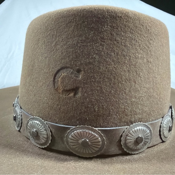 Charlie 1 Horse High Desert Large Pecan Cowboy Hat Wool Felt Conch Shell Belt - Picture 3 of 8